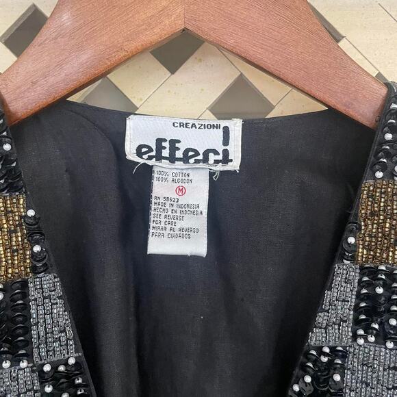 Vintage 80s Beaded Checkerboard Vest - Picture 4 of 7